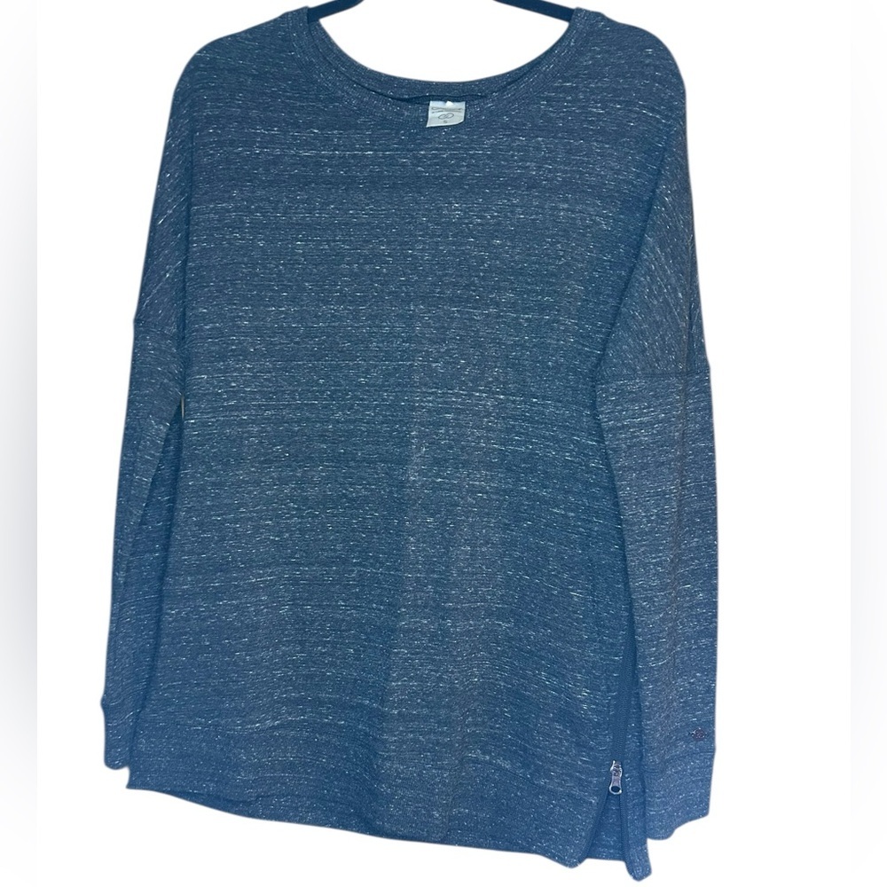 Calia by Carrie Underwood Heather Gray pullover sweatshirt with zip up sides Sm